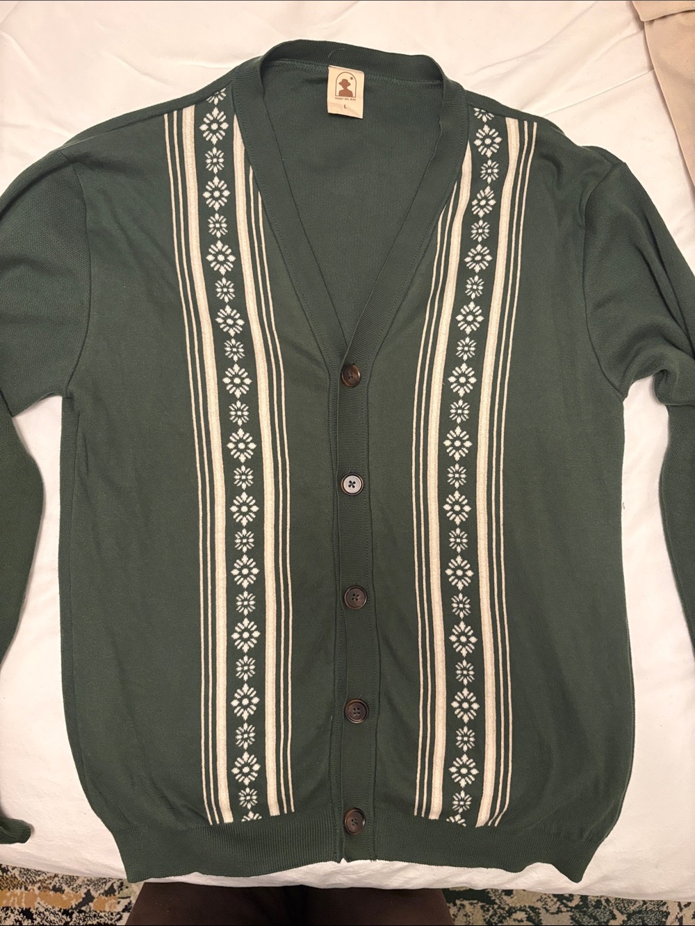 Dandy Del Mar green patterned cardigan